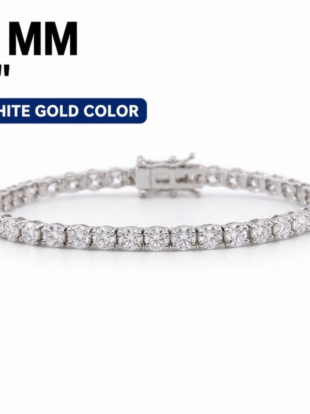 LEKANI 4mm Moissanite Tennis Bracelet S925 Silver 7 in